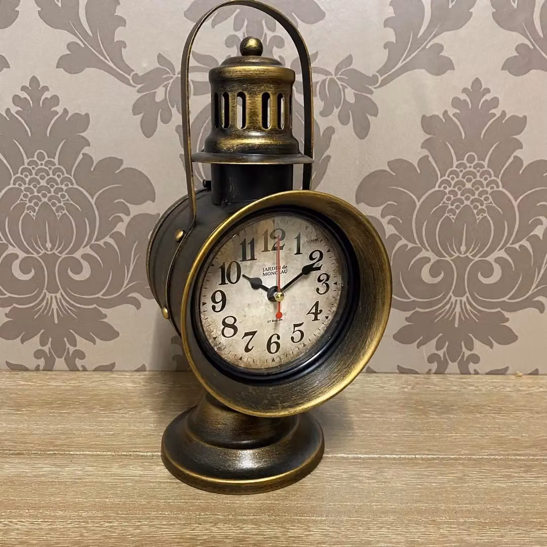 Minster Antique Brown Analog Metal Tabletop Clock, W: 13 cm, D: 18 cm, H: 29 cm – 2