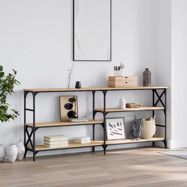 Berkfield Home Sonoma Oak Console Table, Brown, W: 180 cm, D: 29 cm, H: 76.5 cm
