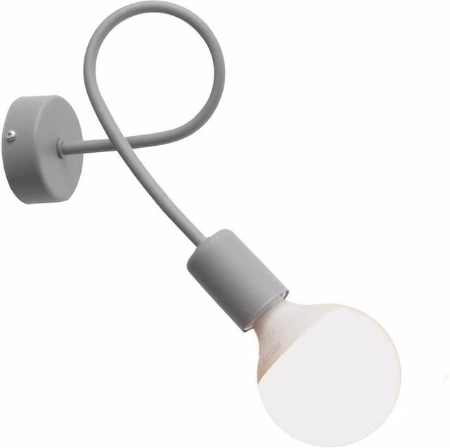Helam Modern Grey Sphere Wall Lamp with Replaceable Bulb, Diameter: 25 cm