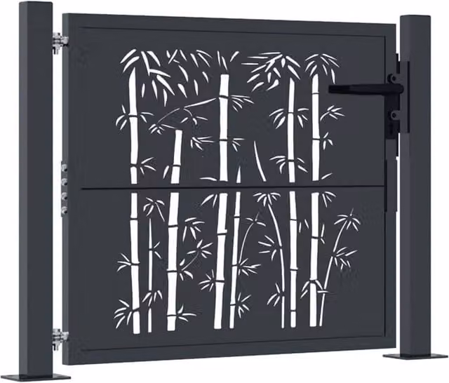 Berkfield Home Steel Garden Gate in Anthracite Grey, W/H: 105 x 105 cm – 1