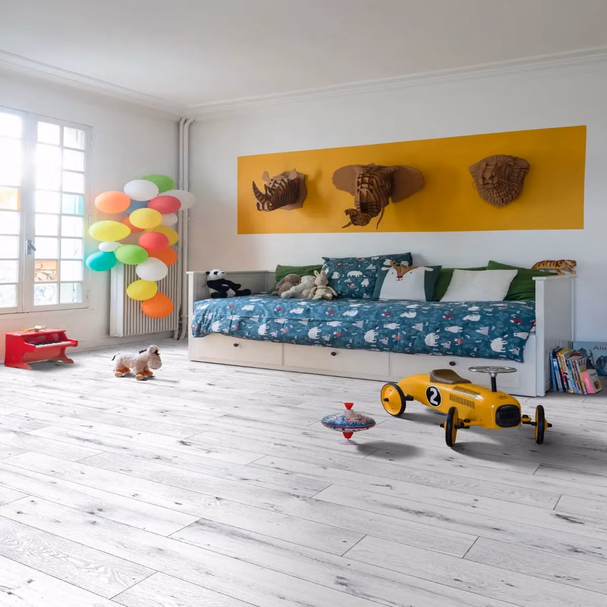 Sirius White Wood Effect Vinyl Flooring Sheet, 2.6mm Thickness, W/D: 200 x 200 cm – 2