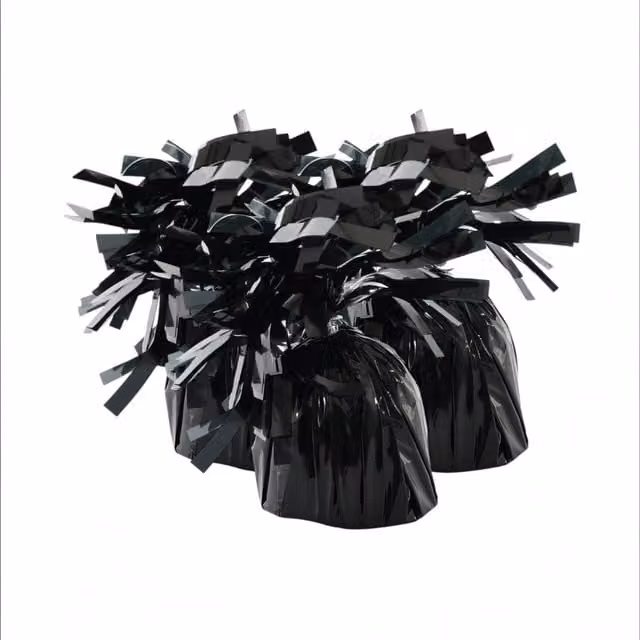 Kingsbury Gifts Pack of 4 Plain Black Tabletop Balloon Weights for Parties, Weddings and Birthdays