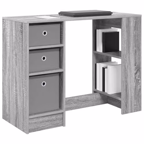 vidaXL Modern Writing Desk in Grey Sonoma, W/D/H: 100 x 40 x 75 cm – 1
