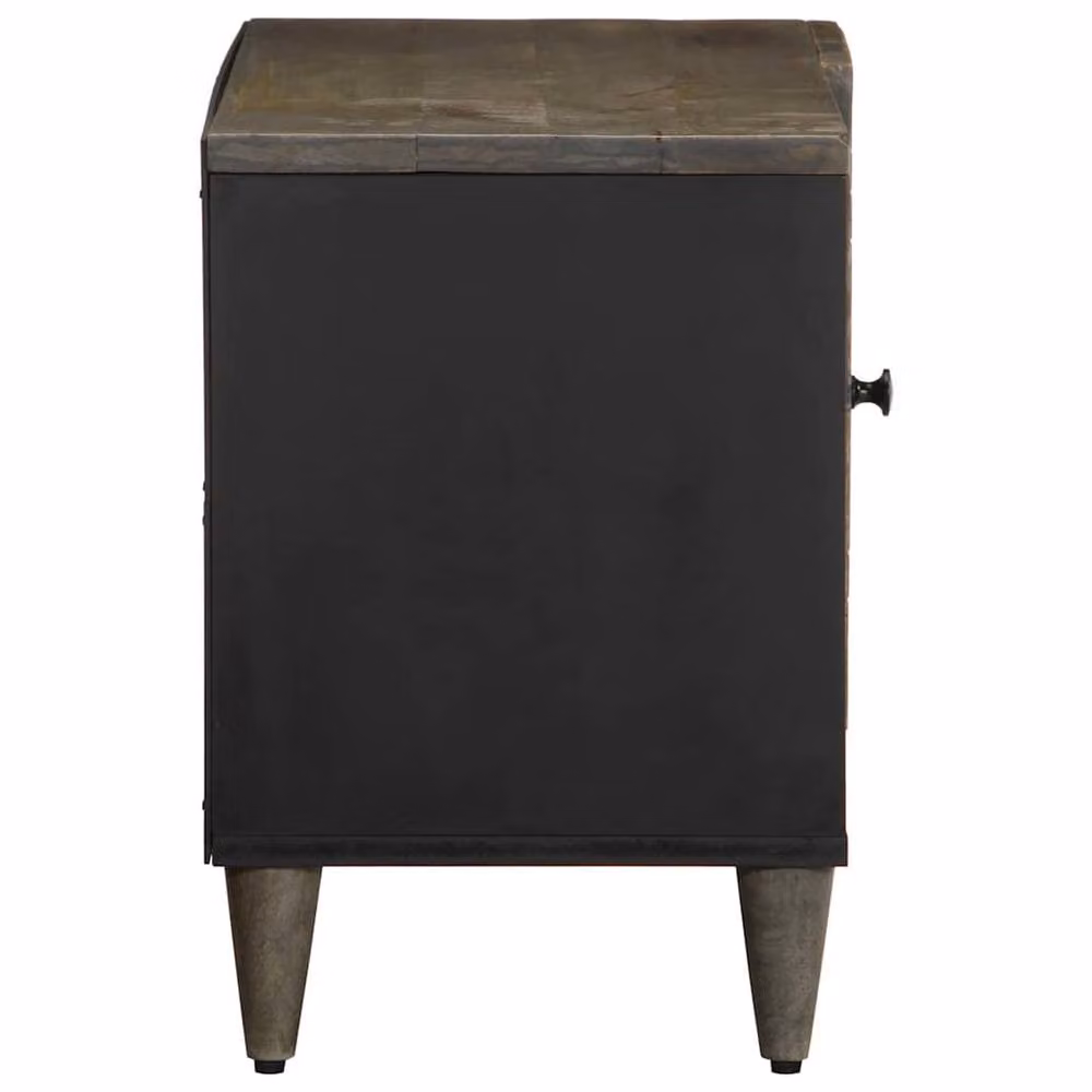Berkfield Home Light Grey Mango Wood TV Cabinet W: 80 cm, D: 31.5 cm, H: 46 cm – 3