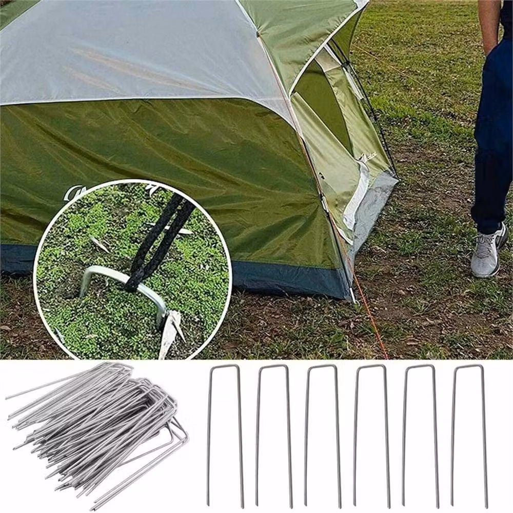 Nordara Silver Fabric Pegs Garden Turf Securing Membrane with Galvanised Steel Pegs, 100g – 3