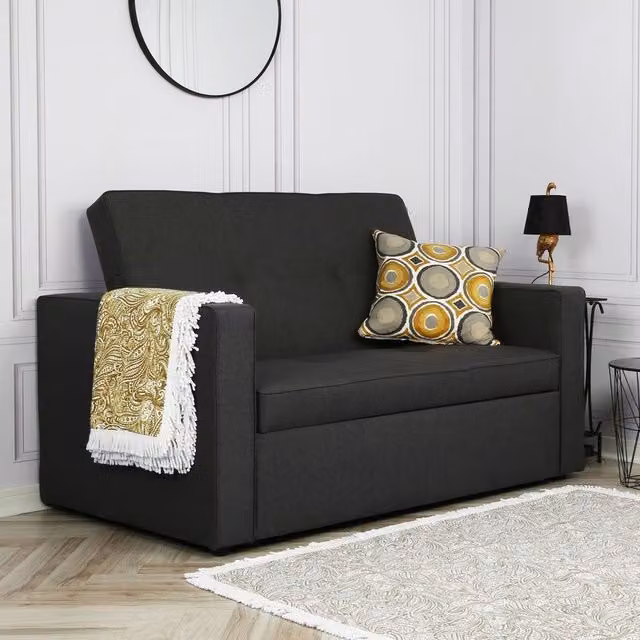 Home Garden Direct Troy Click Clack Pull Out Double Sofa Bed in Grey Fabric – 2