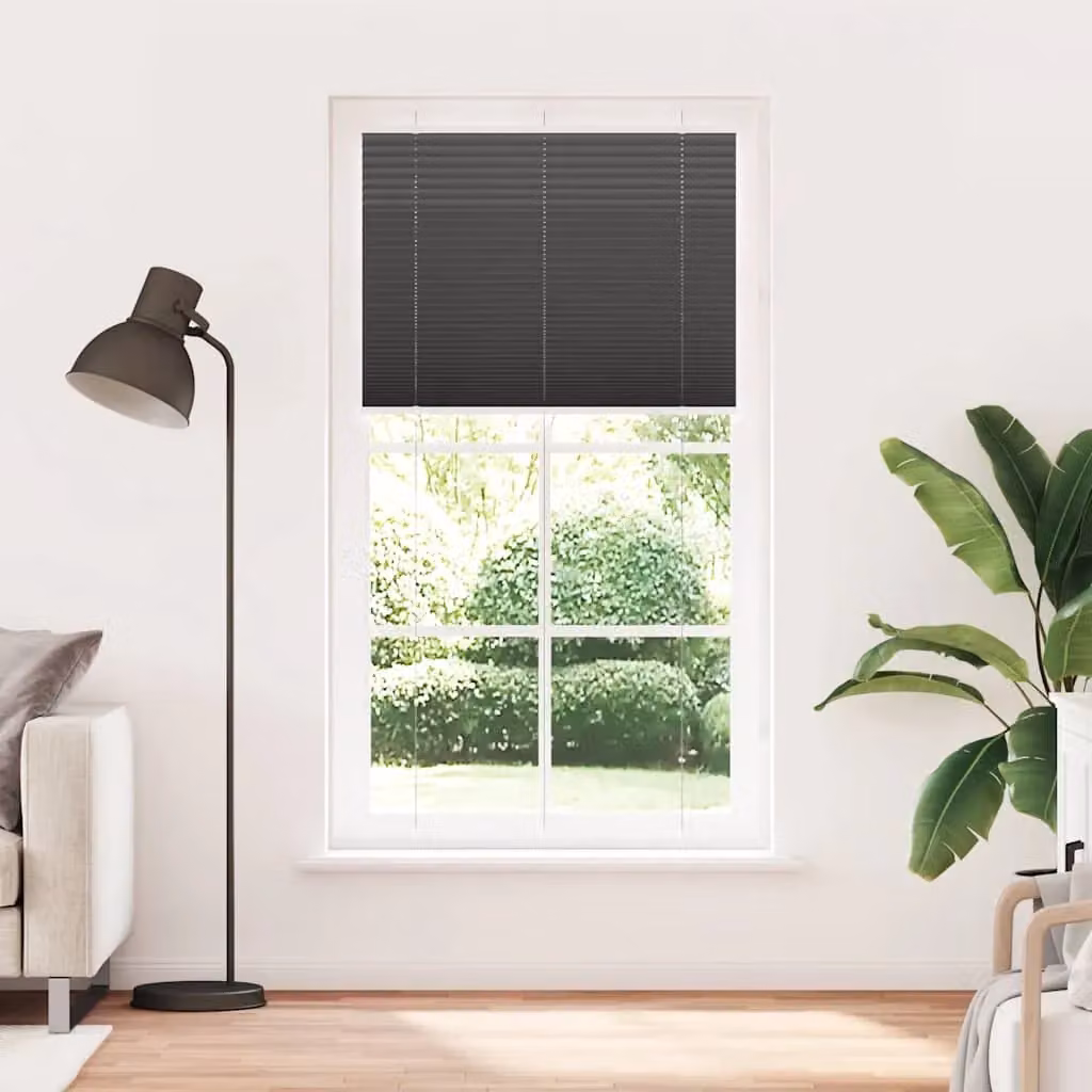 Berkfield Home Single Pleat Black Polyester Semi-Transparent Cord Blind, W: 104.4 cm, H: 200 cm – 2