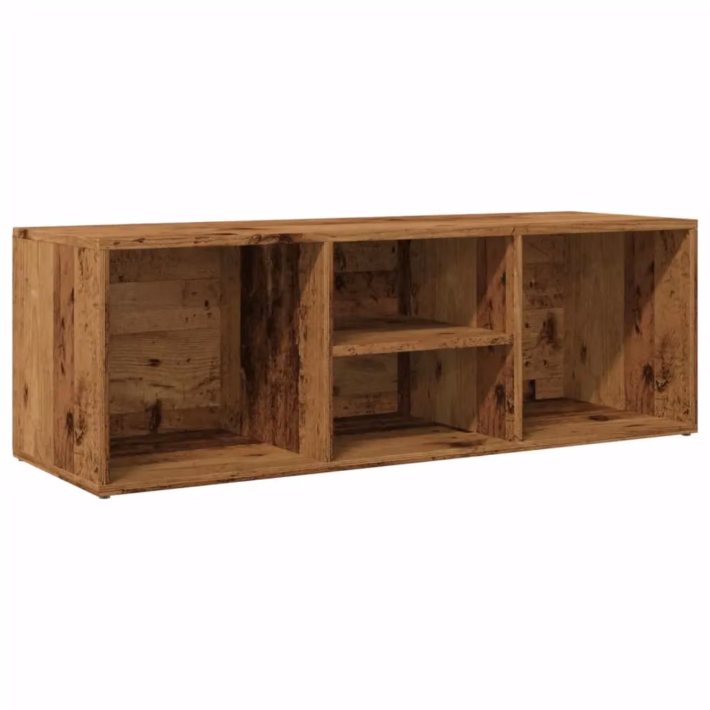 Berkfield Home Shoe Storage Bench in Brown Old Wood, W: 105 cm, D: 35 cm, H: 35 cm – 2