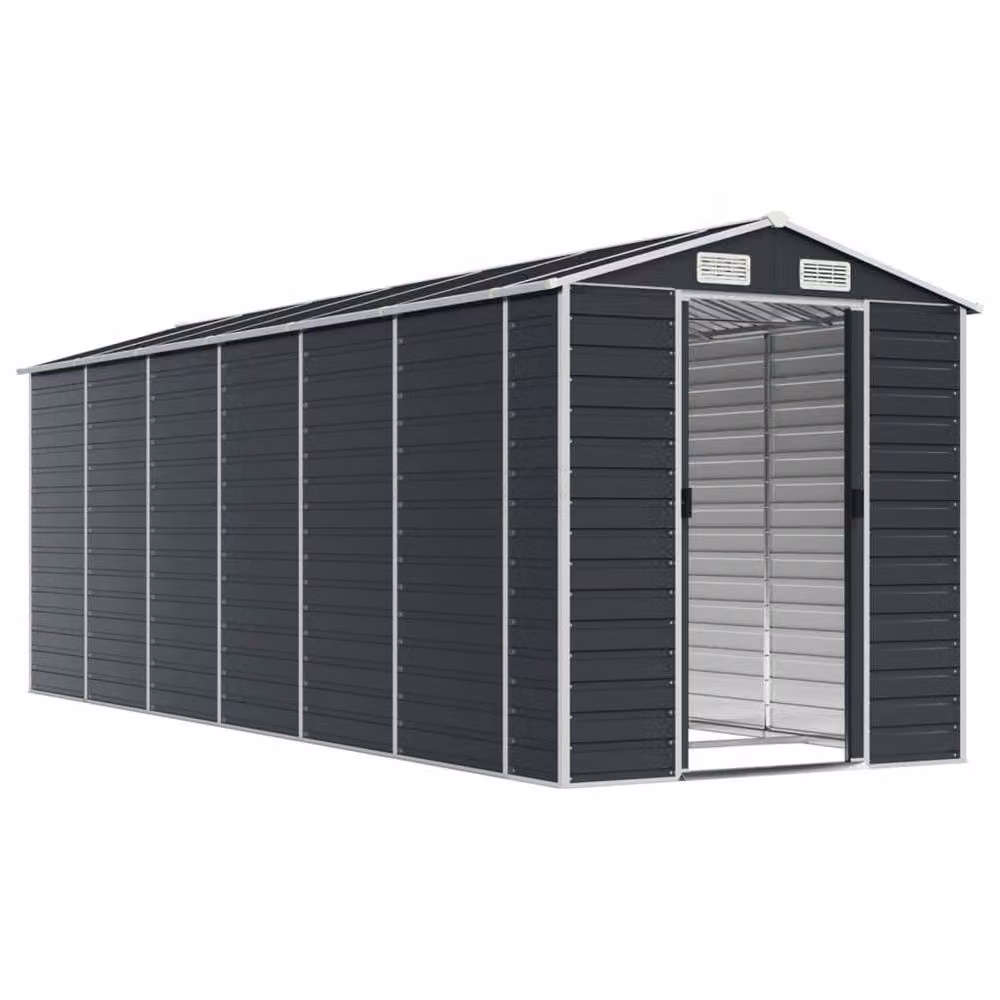 Berkfield Home Pent Garden Shed in Anthracite Galvanised Steel, W/D/H: 555 x 191 x 198 cm – 3