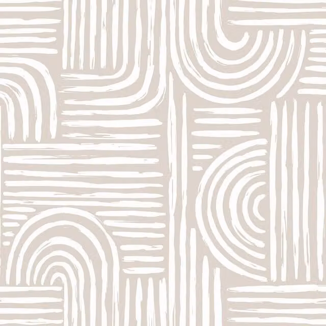 I Love Wallpaper Raffia Curves Abstract Wallpaper in Almond Latte Beige Matt Finish