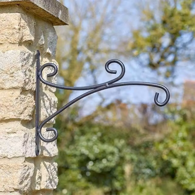 Marco Paul Black Steel Hanging Basket Planter Bracket