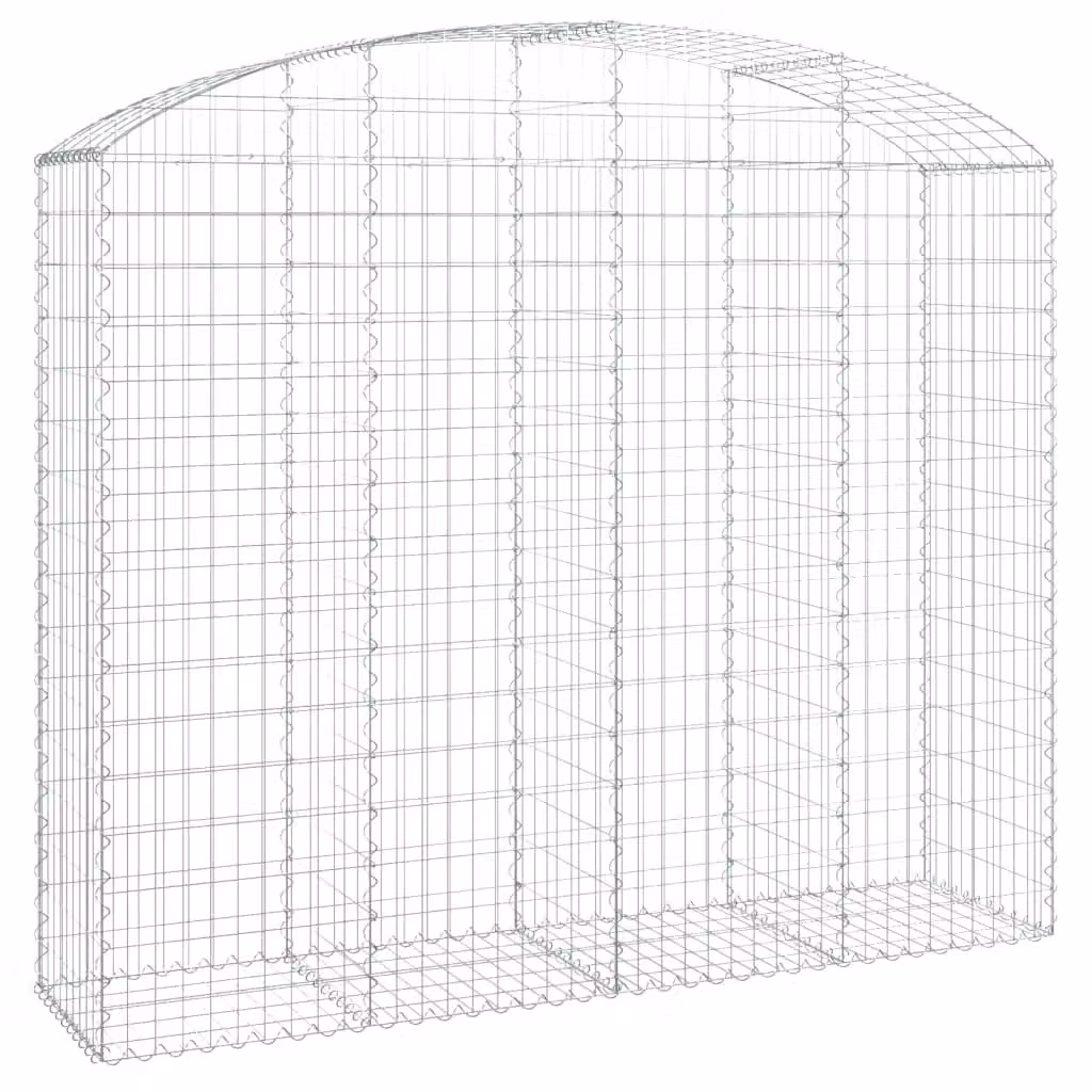 Berkfield Home Arched Gabion Basket in Silver Galvanised Steel, W: 200 cm, D: 50 cm, H: 160-180 cm – 2