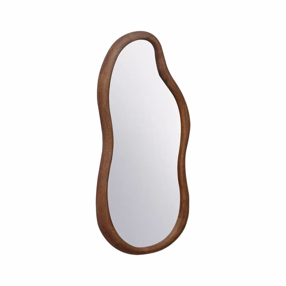Sweek Modern Wooden Wall Mirror in Brown, 70 cm – 2