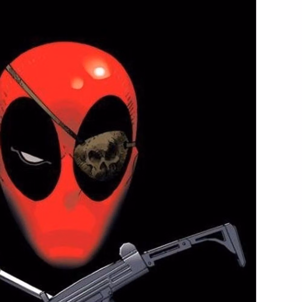 Deadpool Eye Patch Print Paper Poster in Black and Red – 2