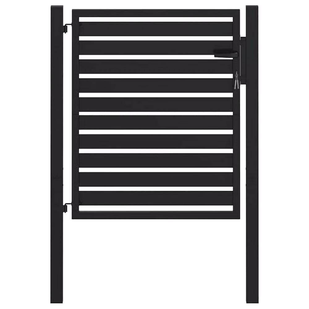Berkfield Home Lockable Black Aluminium Garden Gate, W/H: 100 x 100 cm – 2