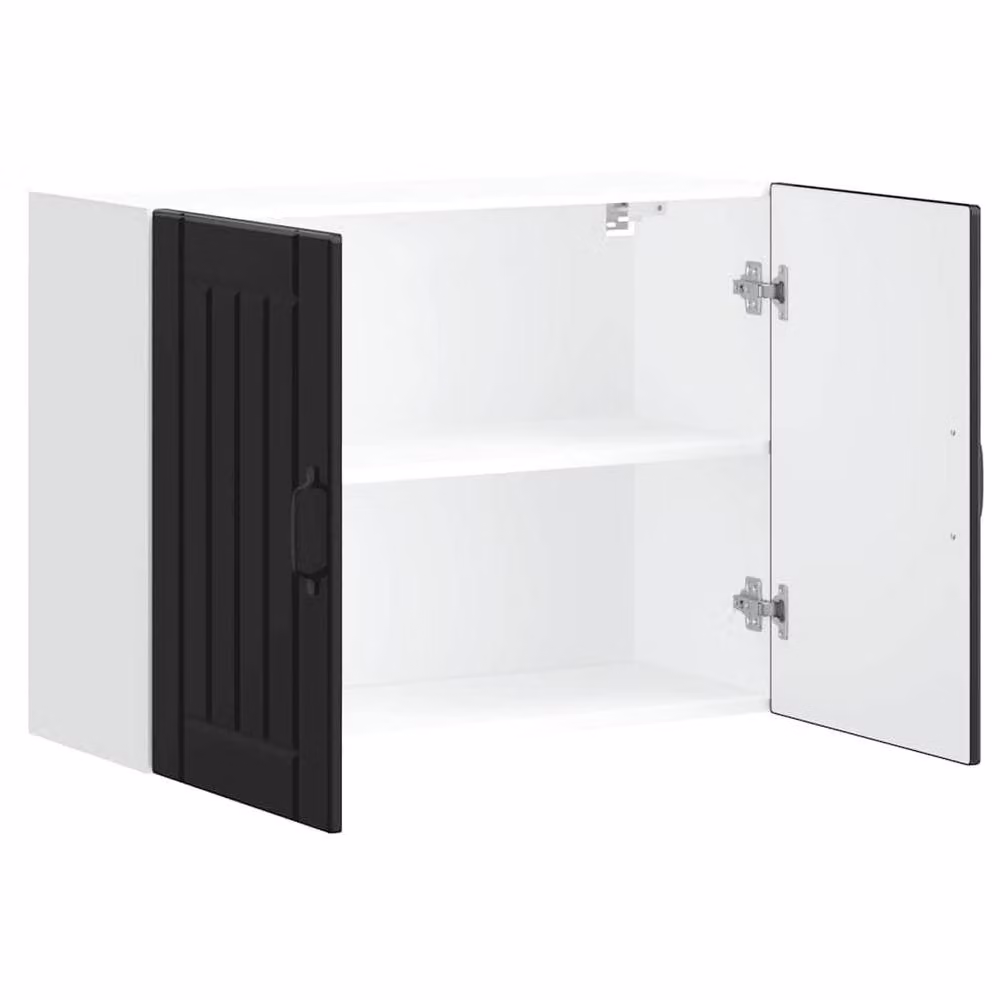 Berkfield Home Lucca Black Kitchen Wall Cabinet in Matt MDF, W/D/H: 80 x 31 x 60 cm – 4