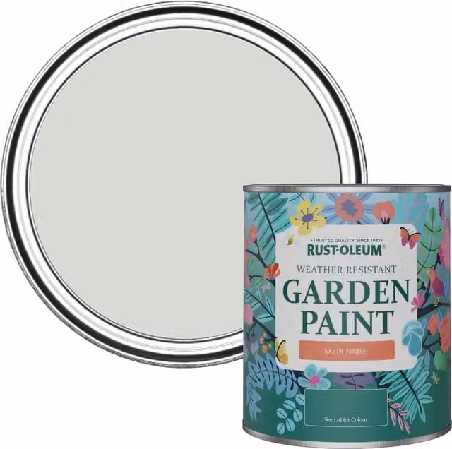 Rust-Oleum Water-Based Garden Paint in Satin Finish, Grey, 0.75 l