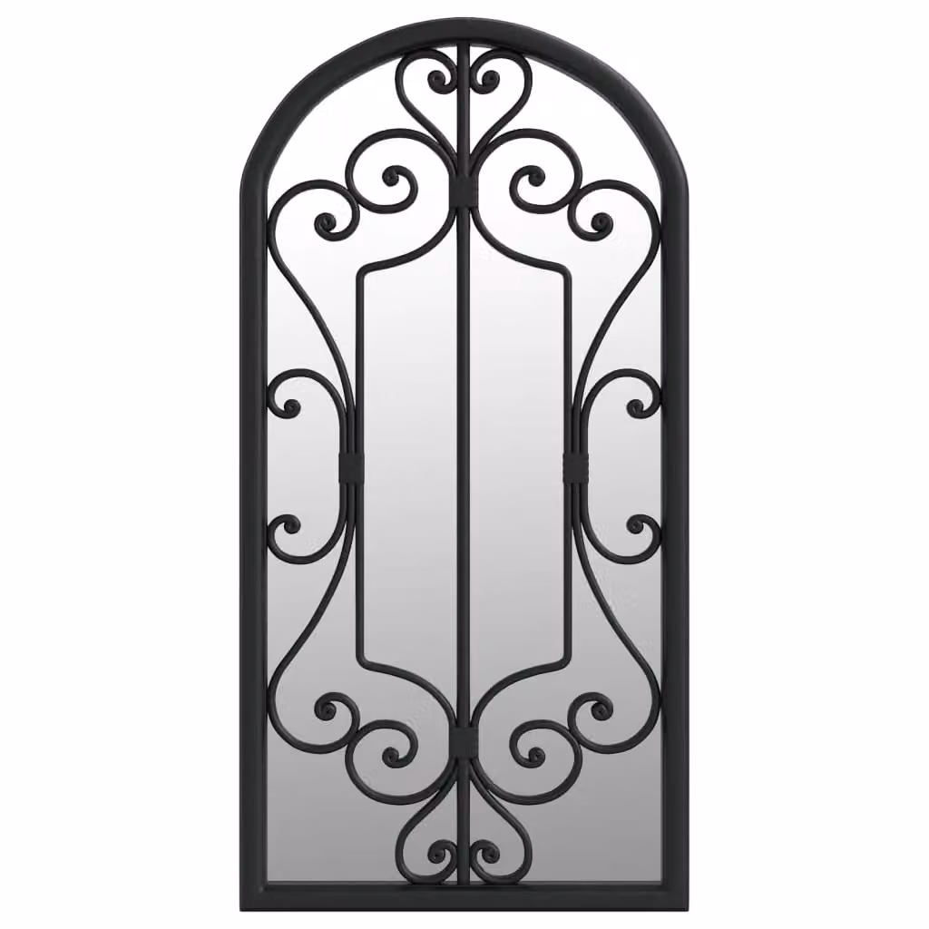 Berkfield Antique Black Metal Rectangular Garden Wall Mirror, W/H: 70 x 30 cm – 2