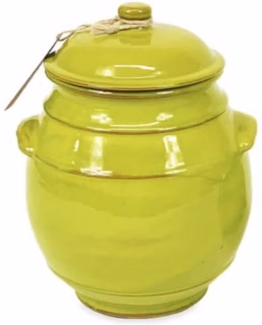Verano Spanish Ceramics Selena Ceramic Storage Jar, Orange and Green, Height: 23 cm