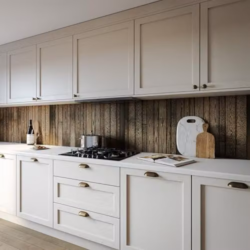 Bushboard Rustic Ember Kitchen Splashback Panel, Brown Aluminium, W: 300 cm, H: 75 cm, D: 0.4 cm