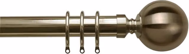 Terrys 35mm Ball Fixed Metal Curtain Pole in Antique Brass and Gold