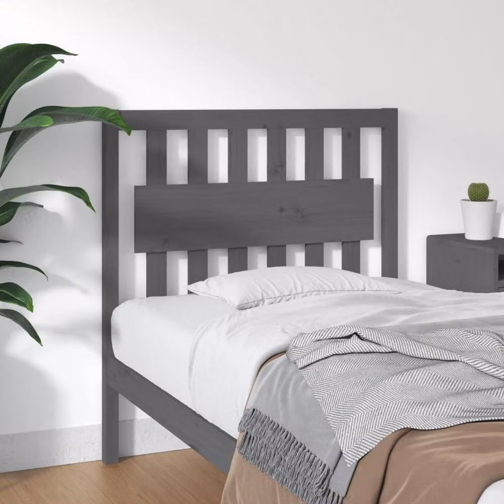 Berkfield Home Grey Rustic Solid Pine Wood Bed Headboard W/D/H: 95.5 x 4 x 100 cm – 2