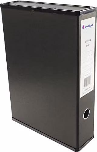 Pack of 5 Black Office Box Files with 75mm Spine Lock Spring Foolscap – 2