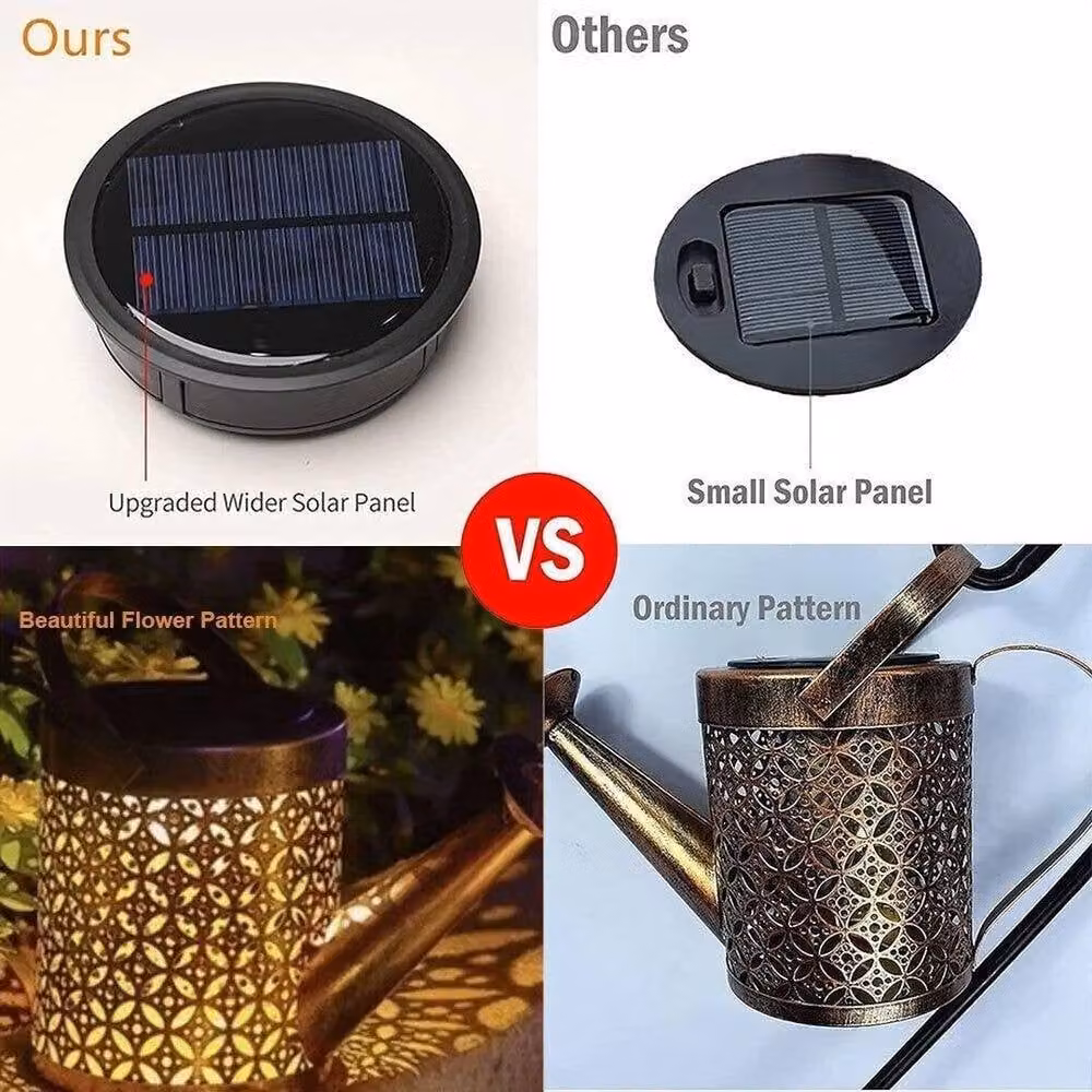 EONLION Solar Powered LED String Light Watering Can in Bronze, 100 cm – 4