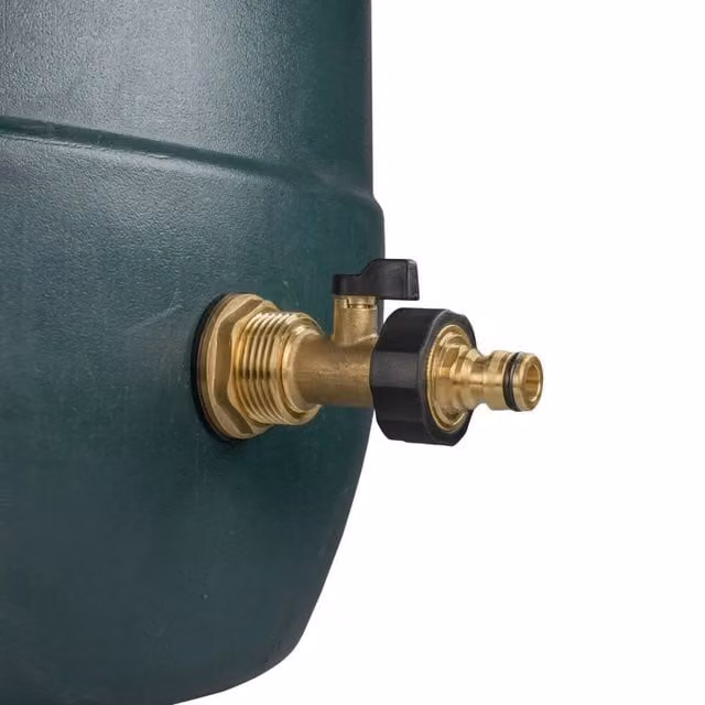 SPETLEK Tank Outlet Adaptor with Brass Tap and Universal Hose Connector, Gold – 1
