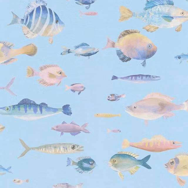 I Love Wallpaper Deep Blue Sea Maritime Wallpaper in Sky Blue