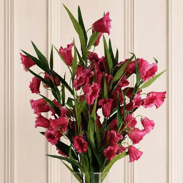 Leaf Botanik Pink and Green Artificial Floral Stems, Pack of 6, Height: 100 cm – 1