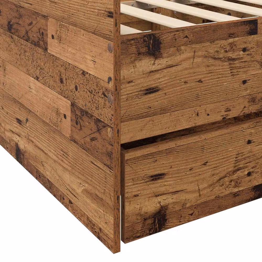 Berkfield Home Modern Bed Frame with Storage Drawers in Brown Engineered Wood W/D/H: 200 x 80 x 65 cm – 3