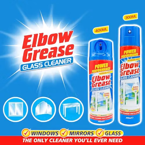 Elbow Grease Glass Cleaner Aerosol, 300ml, Blue – 2