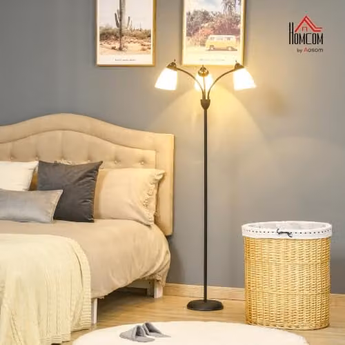 HOMCOM Industrial Arc Tree Floor Lamp in Black, Height: 155 cm – 2