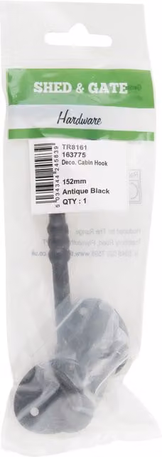 Hiatt Heavy Duty Hook in Black, 152mm