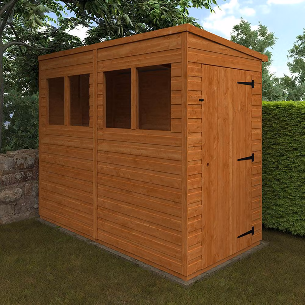 Buttercup Farm 8x4 Flex Pent Wooden Playhouse, 12mm Thickness, Burnt Orange, L238.8 x W115 x H203 cm – 2