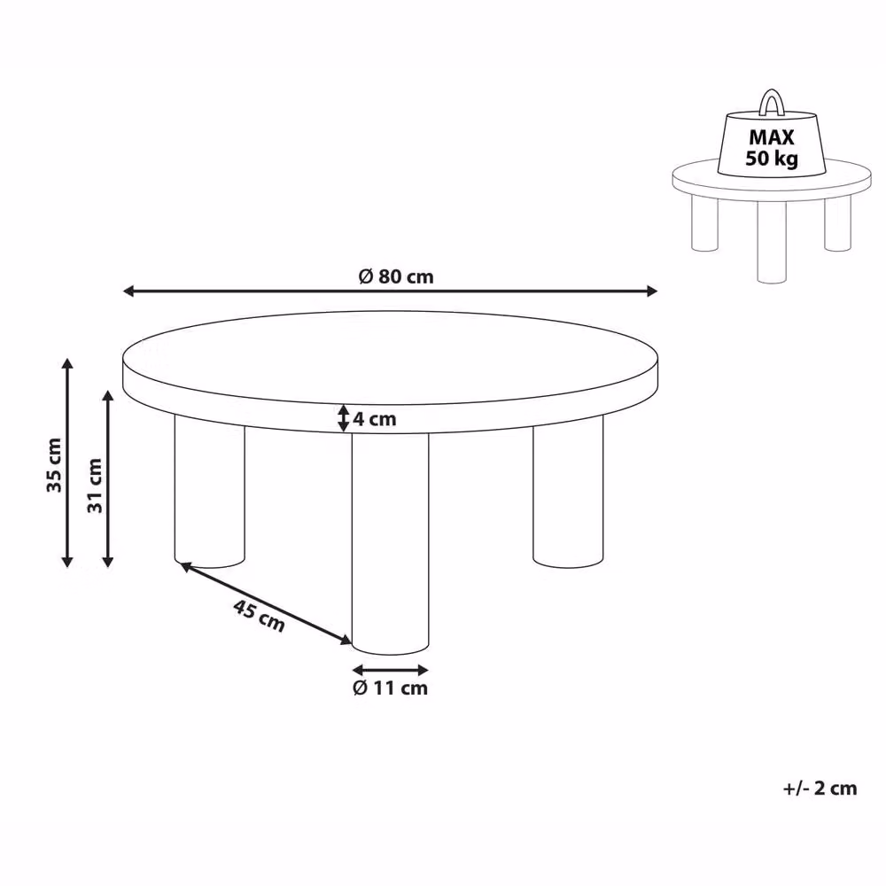 Wyld and Coco Black Round Coffee Table – 4