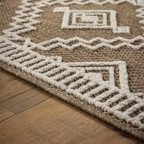 Giza Carpet Origins Atlas Diamond Coffee Rectangular Rug in Brown and Beige, W/D: 120 x 170 cm – 3