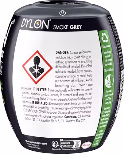 Dylon All-in-1 Fabric Dye Pods for Clothes and Soft Furnishings, Smoke Grey, 350g – 2