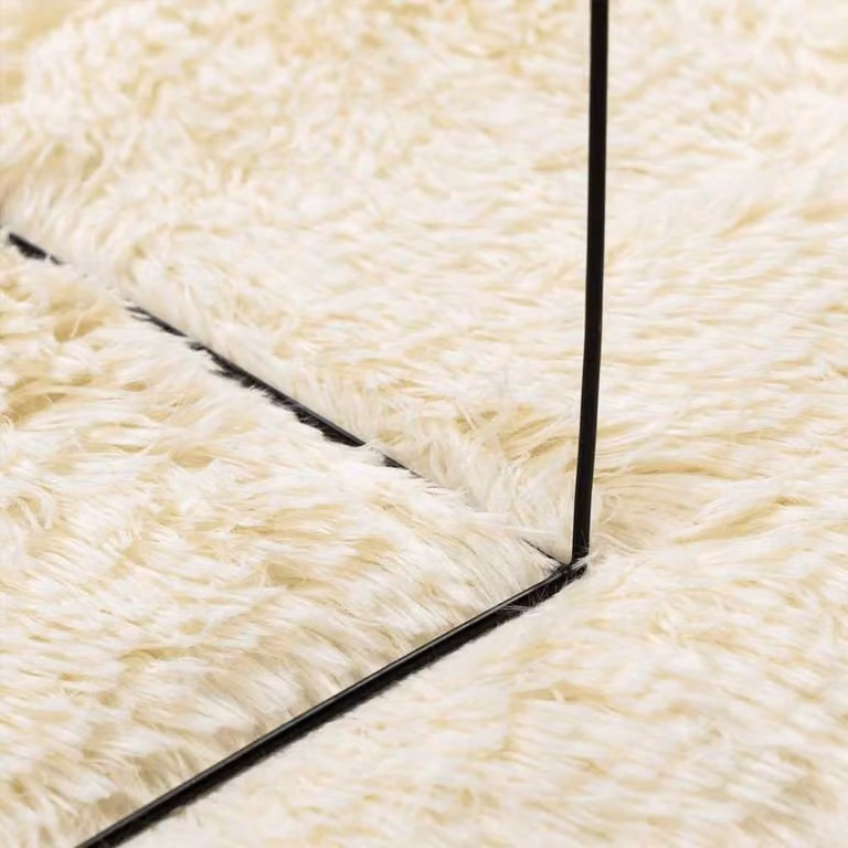 Berkfield Home NAVARRA Shaggy High Pile Rug, Cream, W: 200 cm, D: 290 cm, Polyester