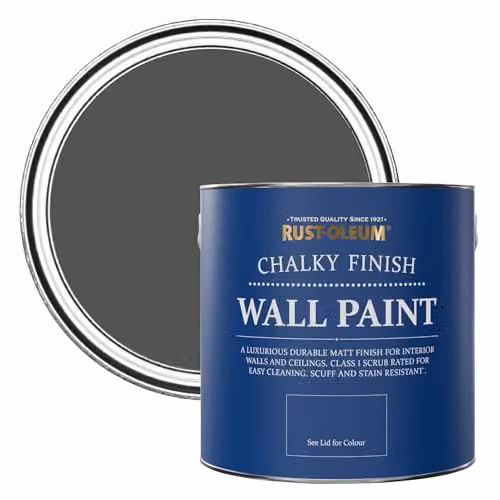 Rust-Oleum Graphite Grey Chalky Matt Water-Based Wall Paint, 2.5L