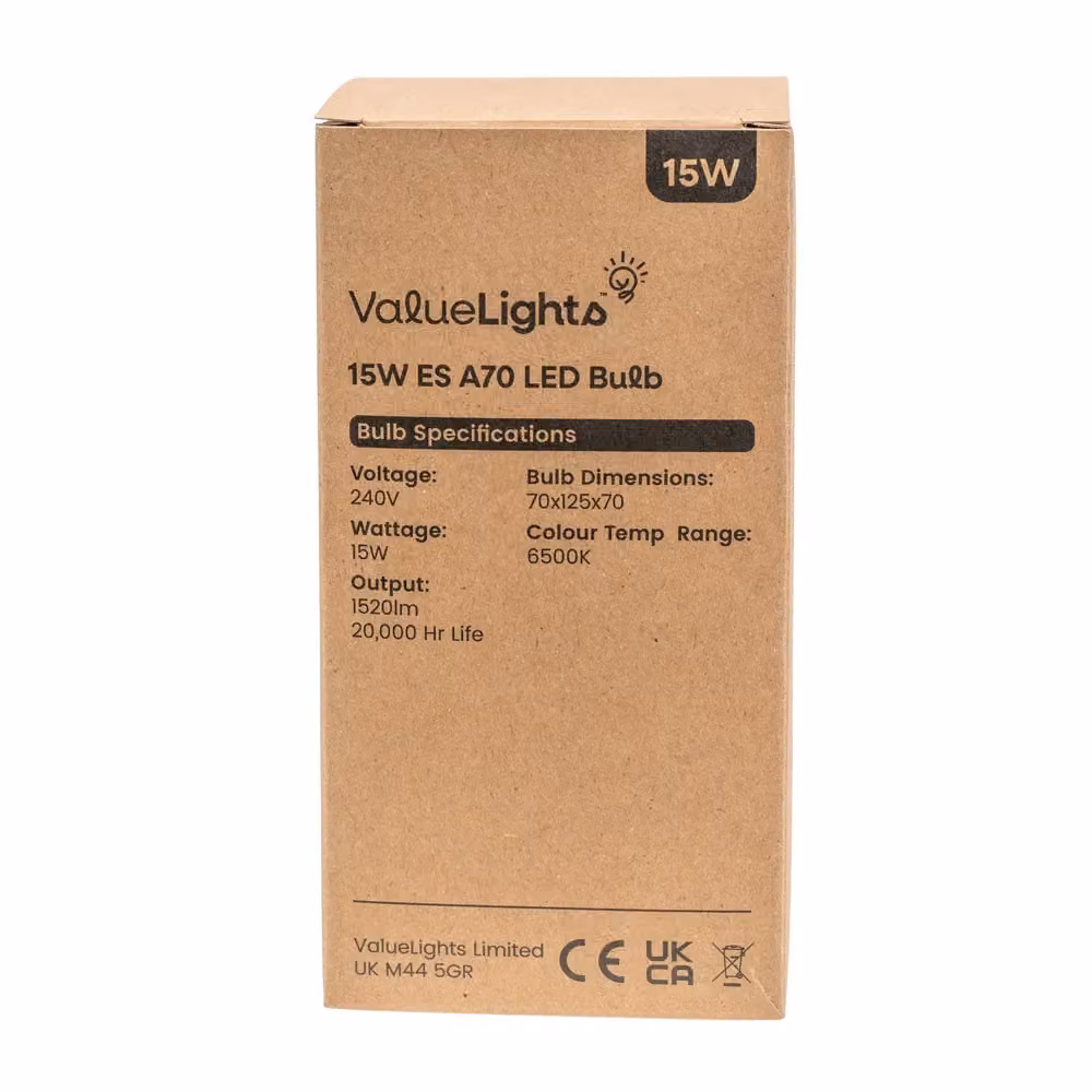 ValueLights Pack of 5 15W E27 LED Bulbs, Cool White – 2