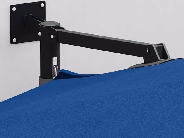 Berkfield Home Large Tiltable Patio Umbrella in Azure Blue Polyester, H 248 cm x W 230 cm – 1