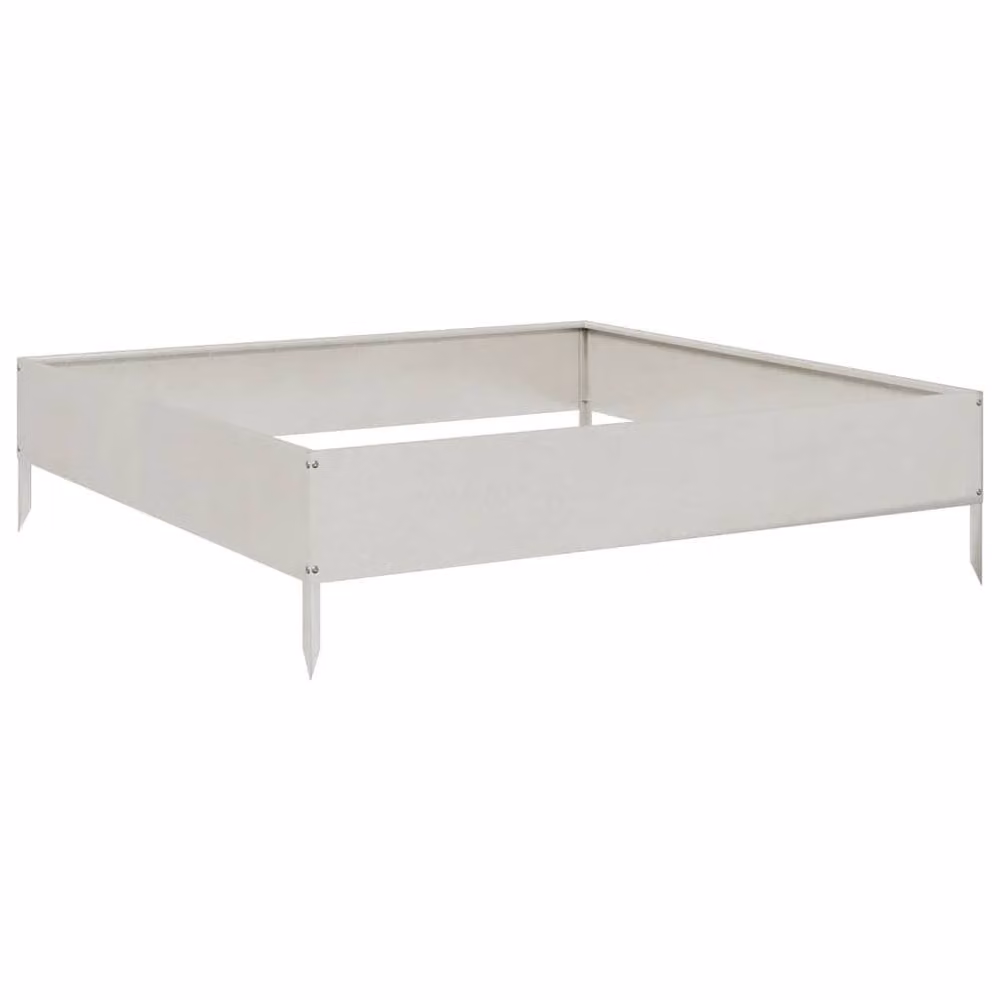 Berkfield Home Garden Stainless Steel Raised Bed in Silver, W/D/H: 100 x 100 x 26 cm – 3