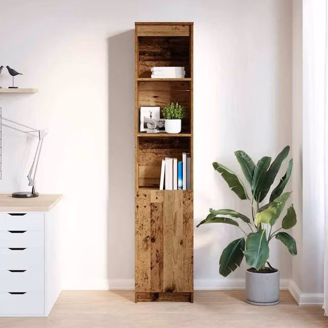 Berkfield Home Old Wood Highboard in Brown, W/D/H: 37.5 x 35 x 180 cm – 1