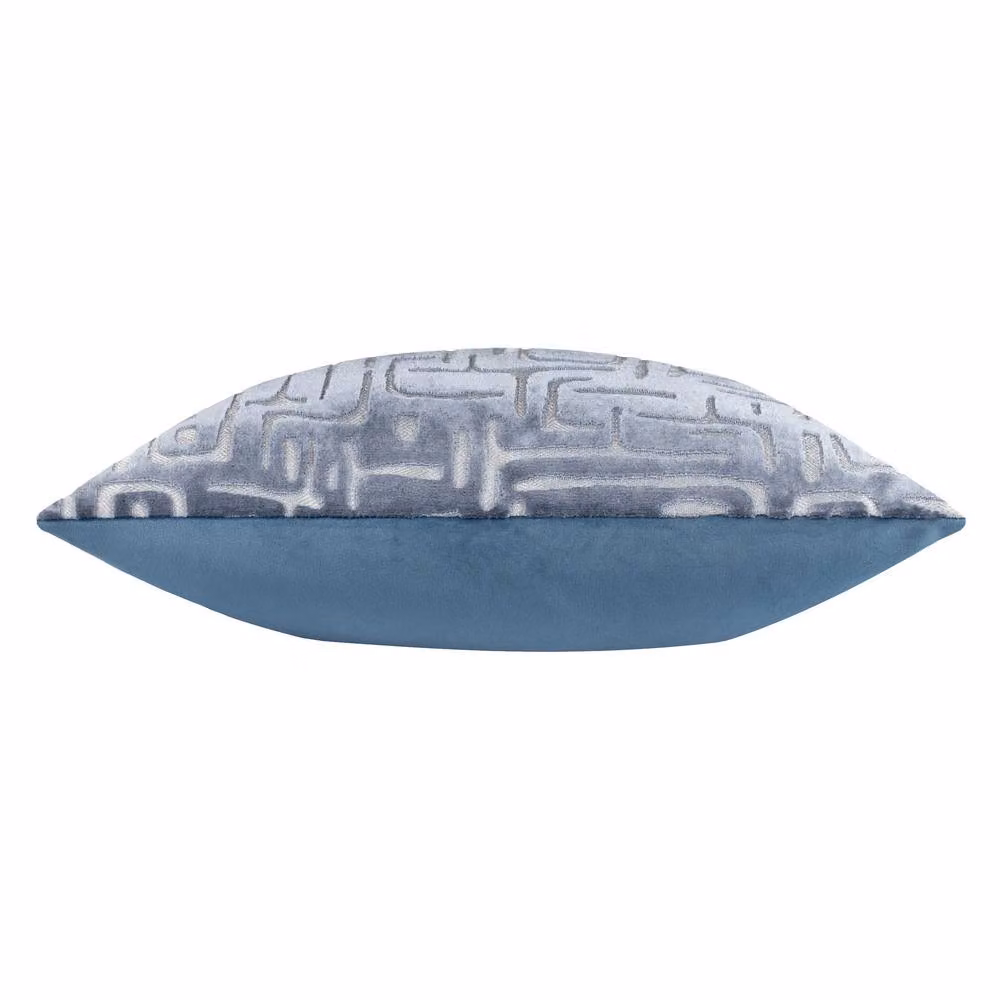 HOEM Soren Blue Cut Velvet Abstract Square Cushion, W/D/H: 45 x 45 x 45 cm – 3