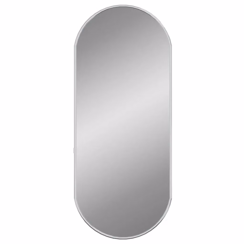 Berkfield Home Oval Wall Mirror in Silver, W: 60 cm, H: 25 cm – 2
