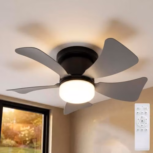 Globo Lighting LED Ceiling Fan with Remote Control and Timer, Grey, Diameter: 40.6 cm – 2