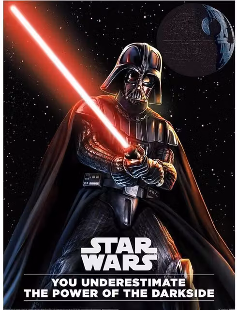 Star Wars Darth Vader Darkside Saber Framed Paper Poster in Black – 1