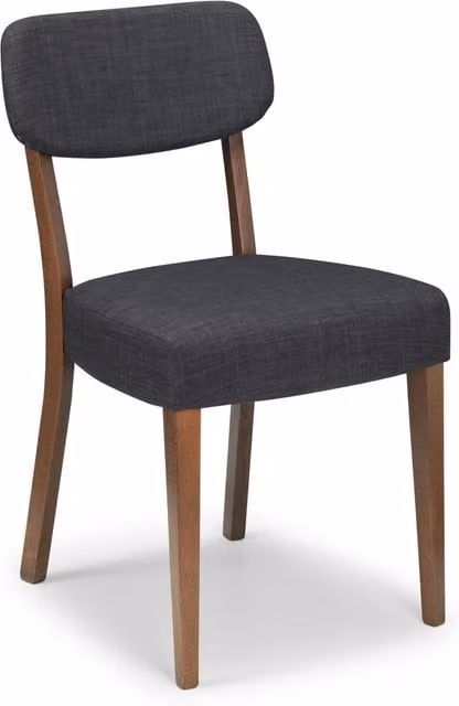 netfurniture Analine Scandinavian Design Dining Chair in Walnut with Grey Fabric, H 86 x W 49 x D 58 cm